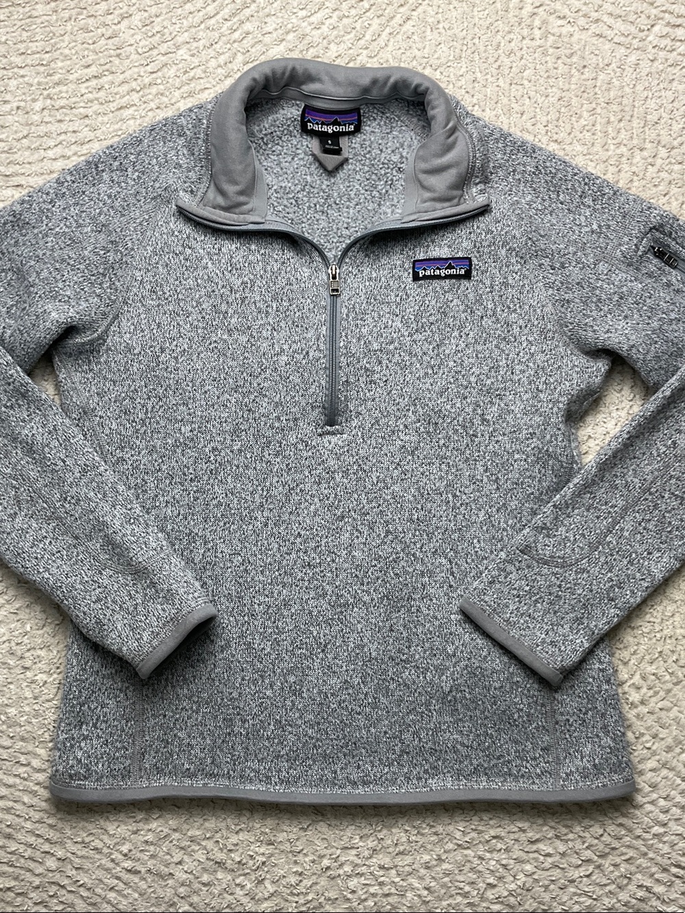 Patagonia Women's Better Sweater 1/4-Zip Fleece Pullover in Birch White Size S